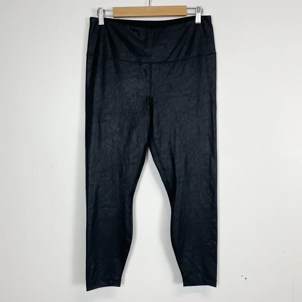 NEW 90 Degree Leggings Womens XL Black Faux Leather Pull On Pants Stretch NWOT